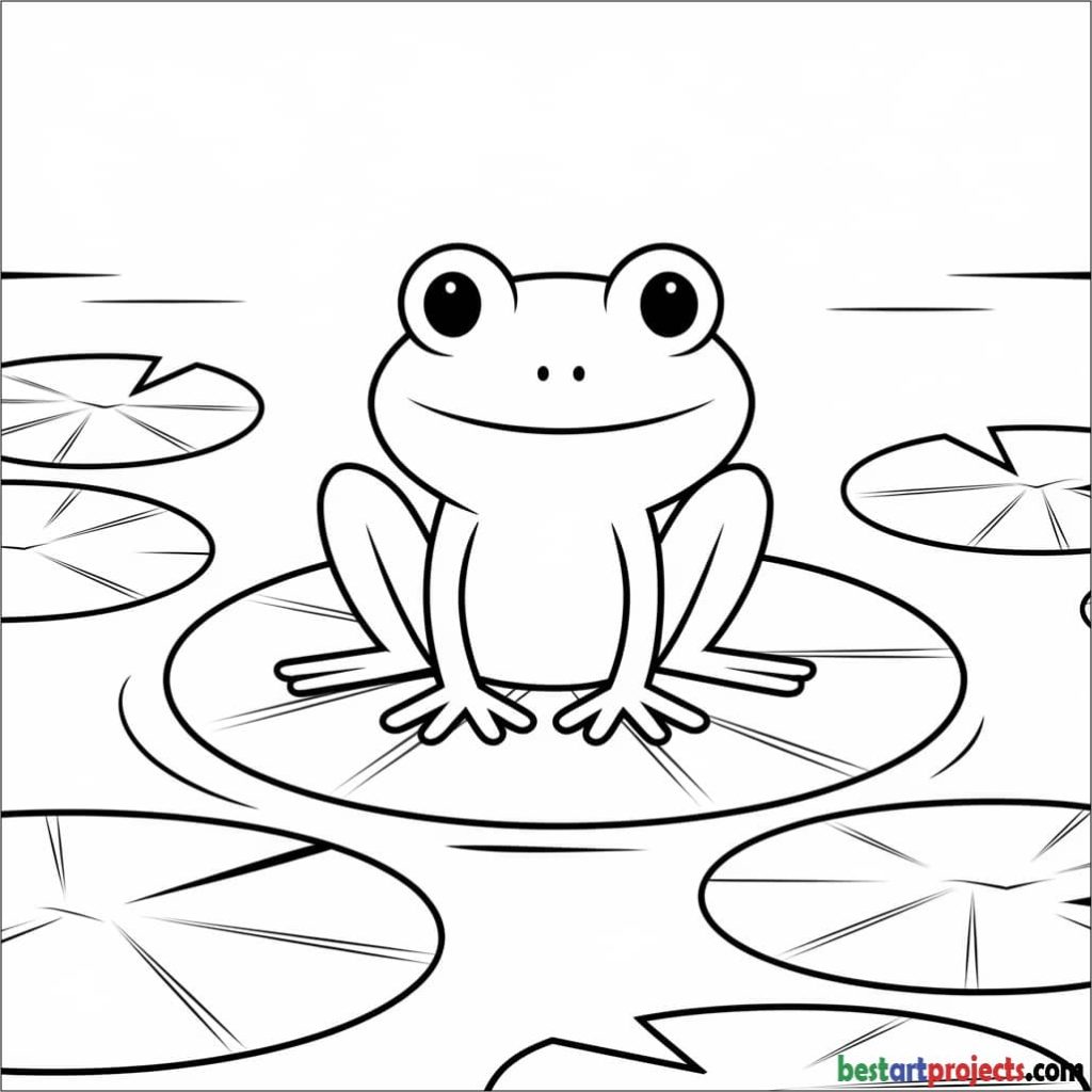 Simple Frog Coloring Page
