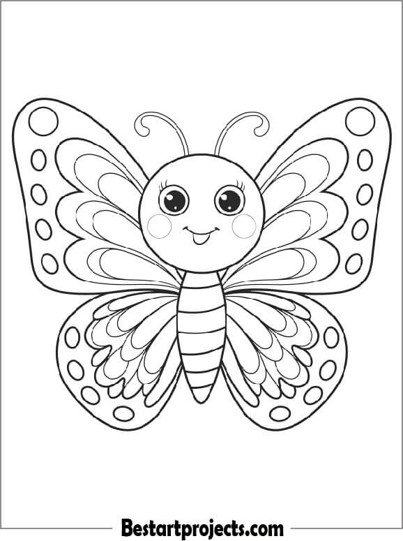 Smiling Butterfly with Big Wings