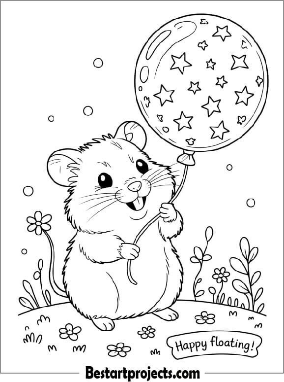 Hamster Holding a Balloon