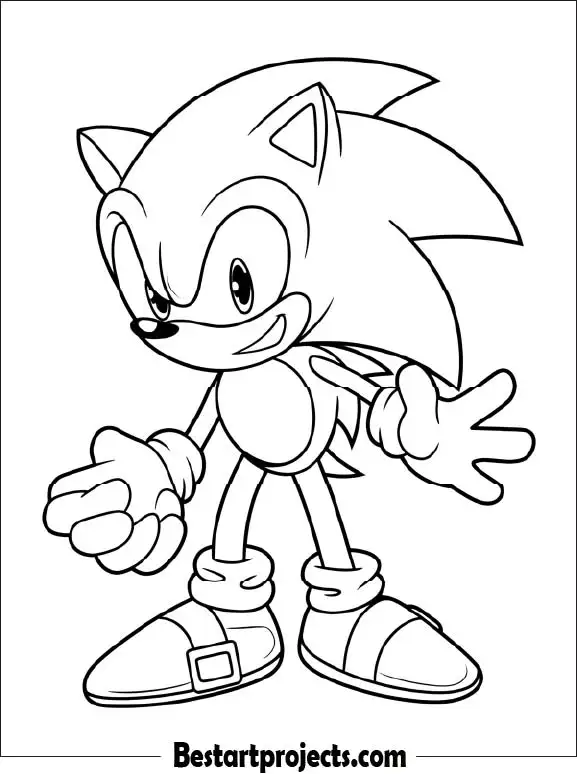 10.Sonic Standing Still - Free Coloring page