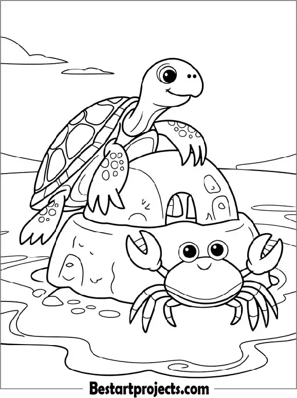 10.Turtle and Crab Building a Sandcastle