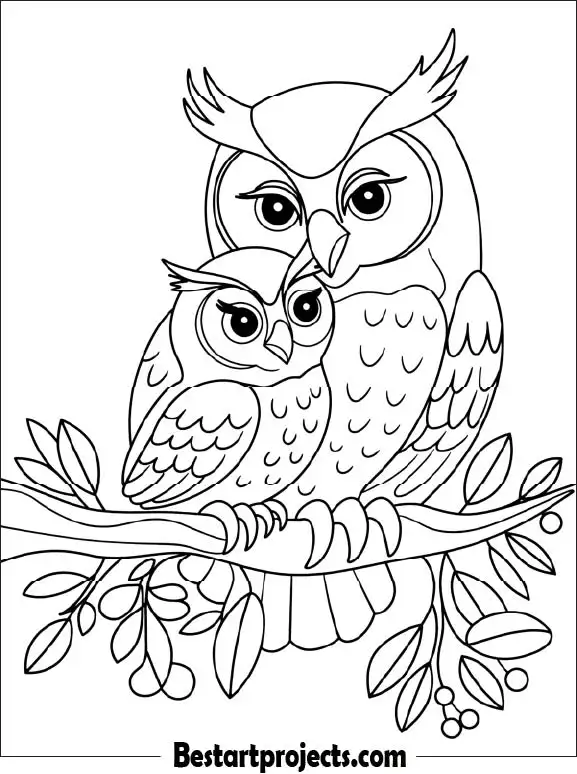 11.Mother Owl with a Baby Owl