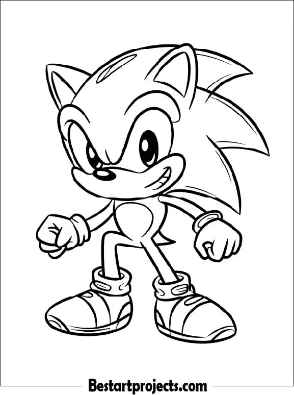 12. Easy Sonic Coloring Sheet