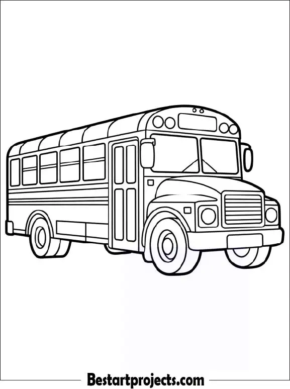 School Bus Coloring Sheet for Kids