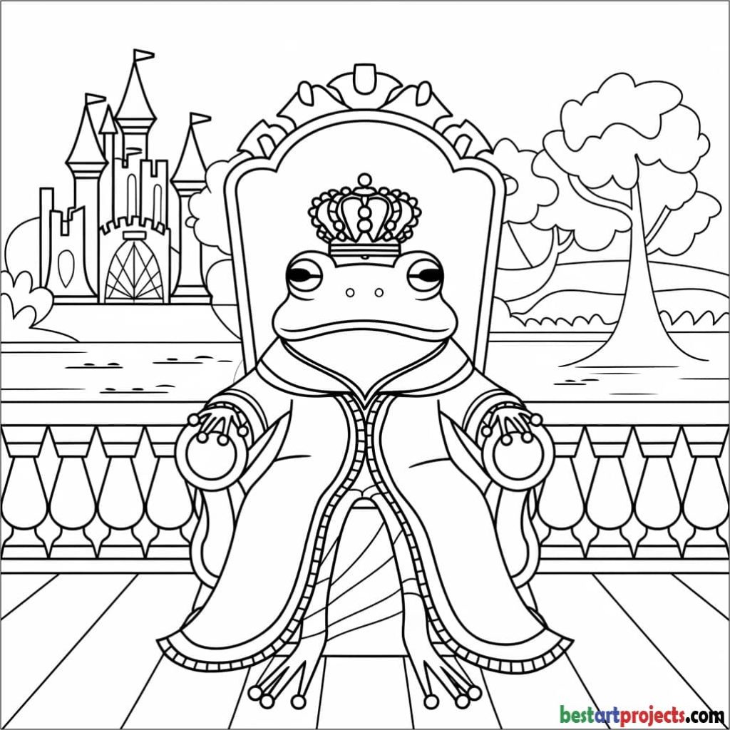 The King of Frogs Coloring Sheet