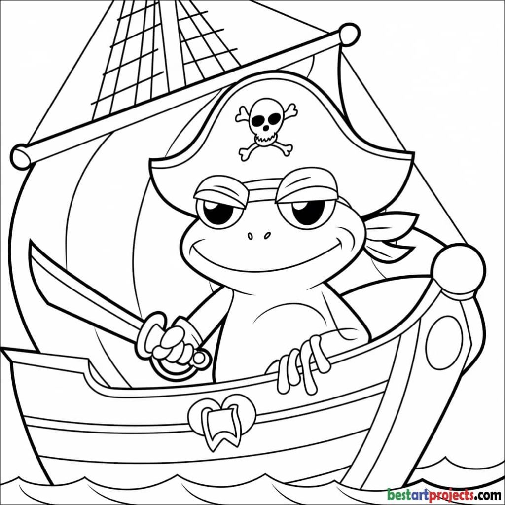 Pirate Frog Coloring Page