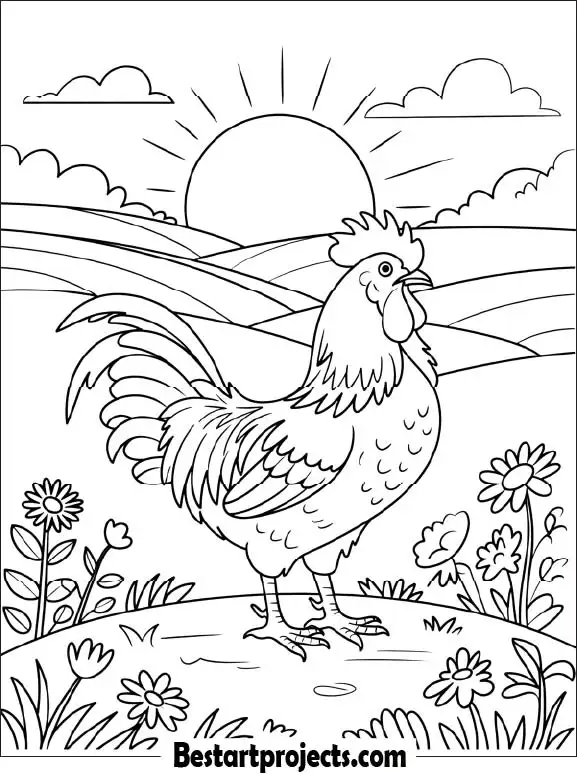 14.Rooster Crowing at Sunrise