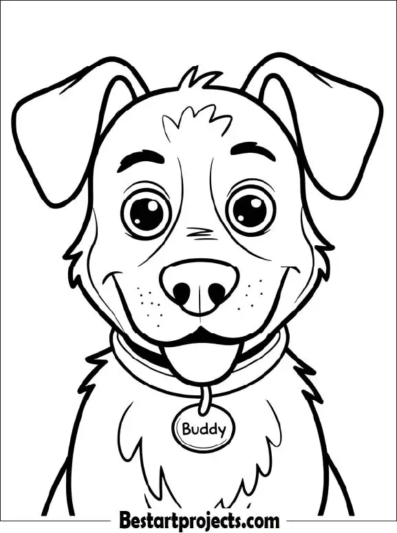 Simple Dog Face to Color