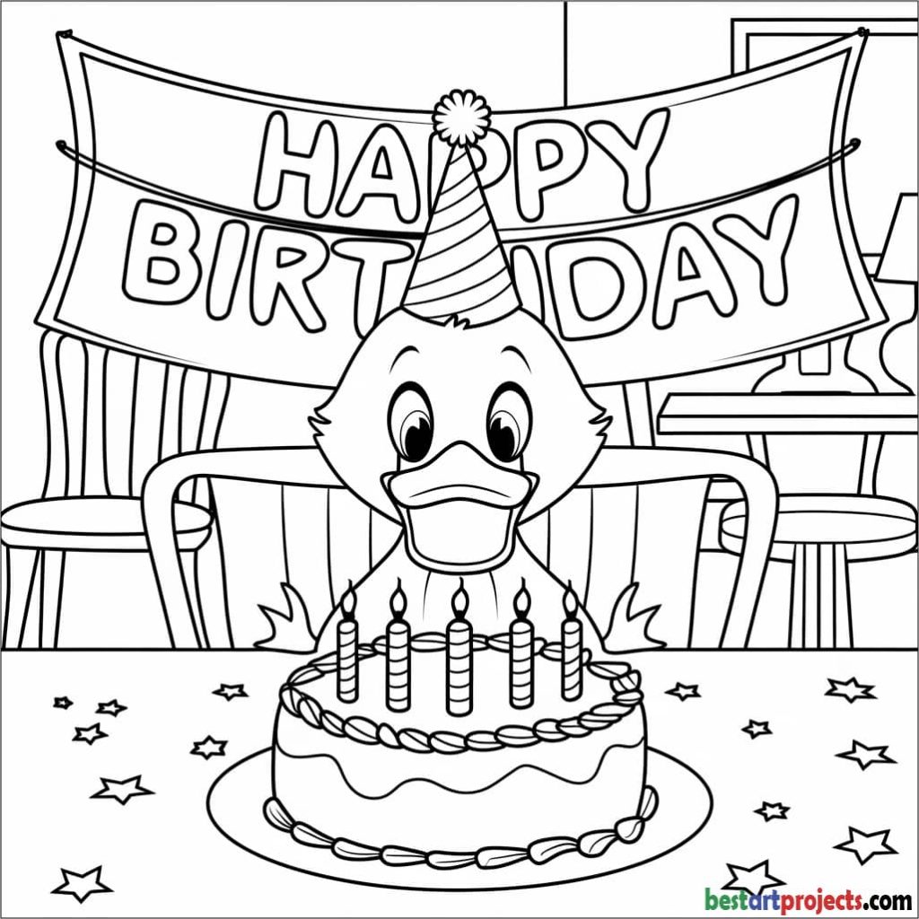 
Duck with a Birthday Cake