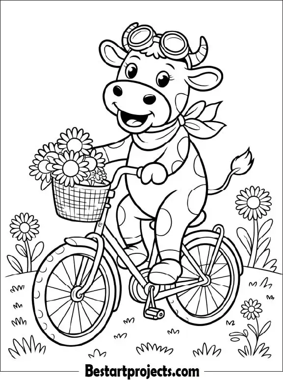 16.Cow Riding a Bicycle