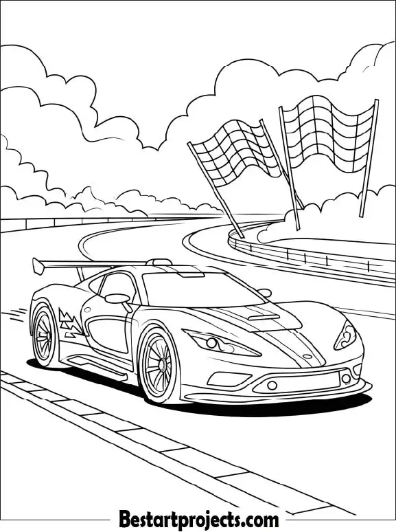 Race Car Coloring Page