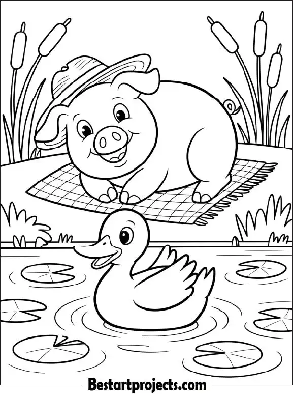 17. Pig and Duck by the Pond