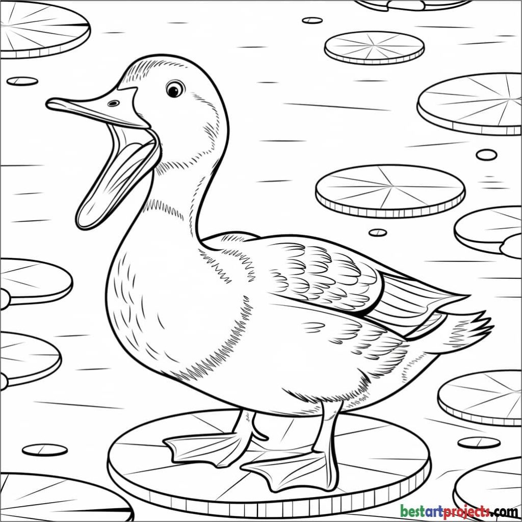 Realistic Duck in a Pond