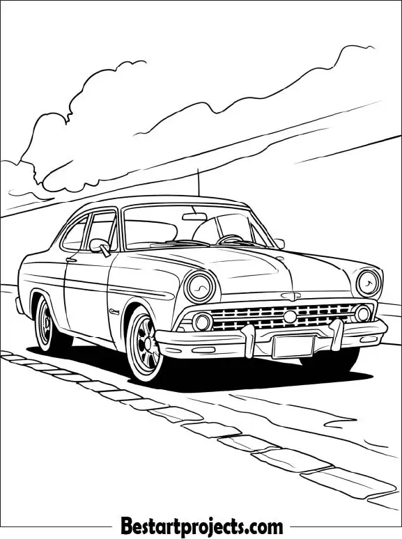 Classic Car Coloring Page Coloring Page Free