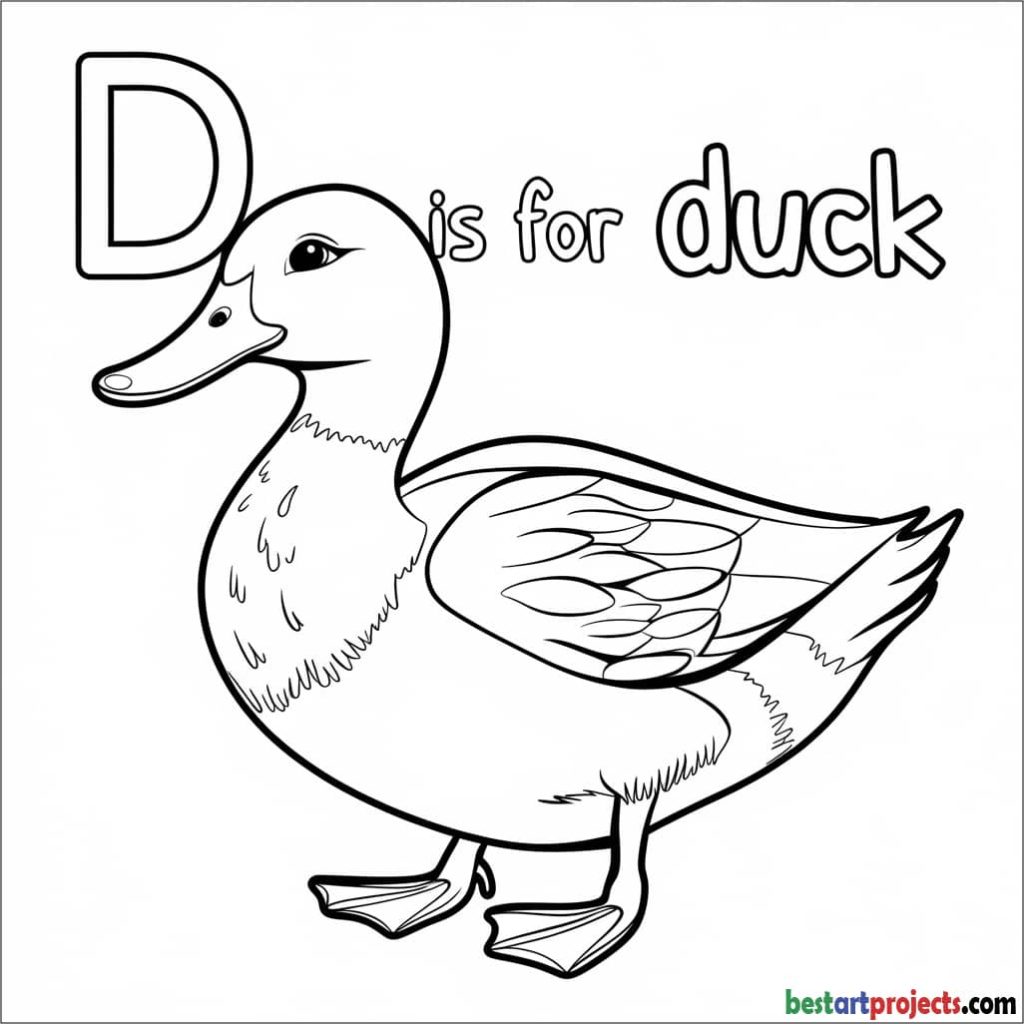"D is for Duck" Coloring Worksheet