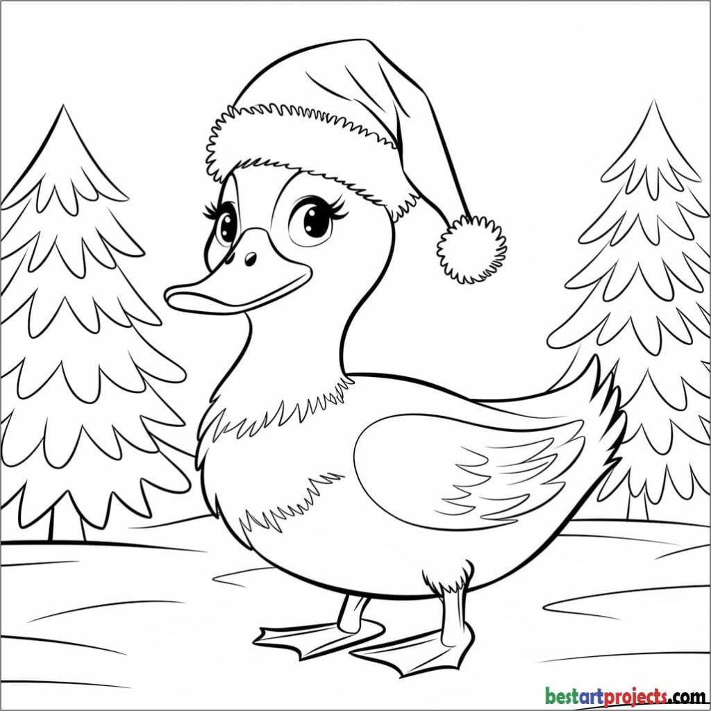 Duck with a Christmas Hat