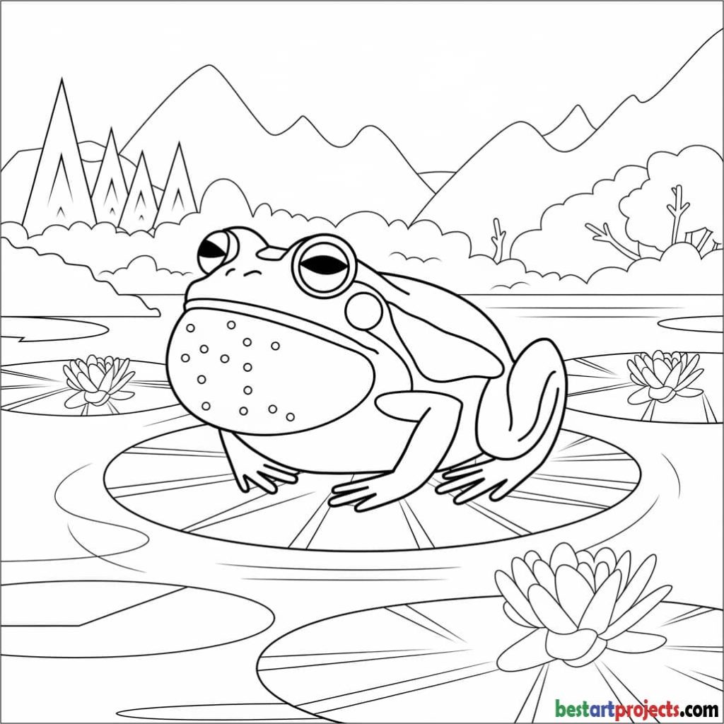 Frog with a Large Vocal Sac Coloring Page