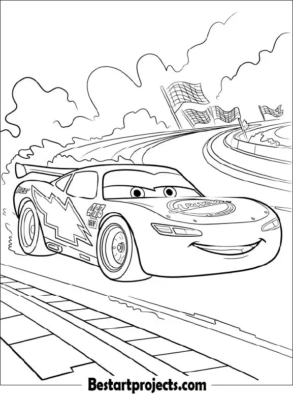 Cars Lightning McQueen Coloring Page 2