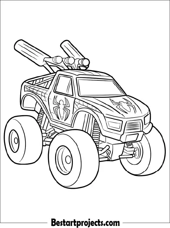 Spiderman Truck Coloring Page