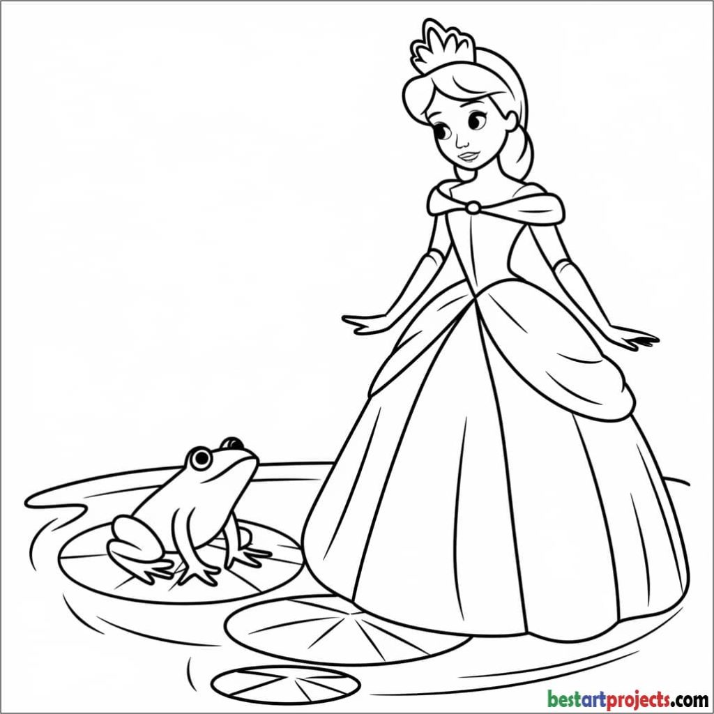 Princess and the Frog Coloring Page