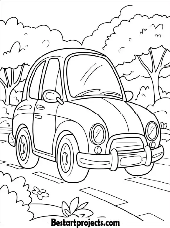 2.Cool Classic Car Coloring Page