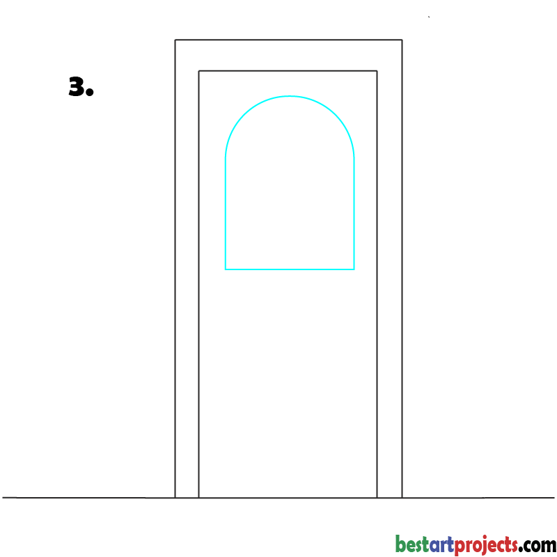 Door drawing for Kids  step 3