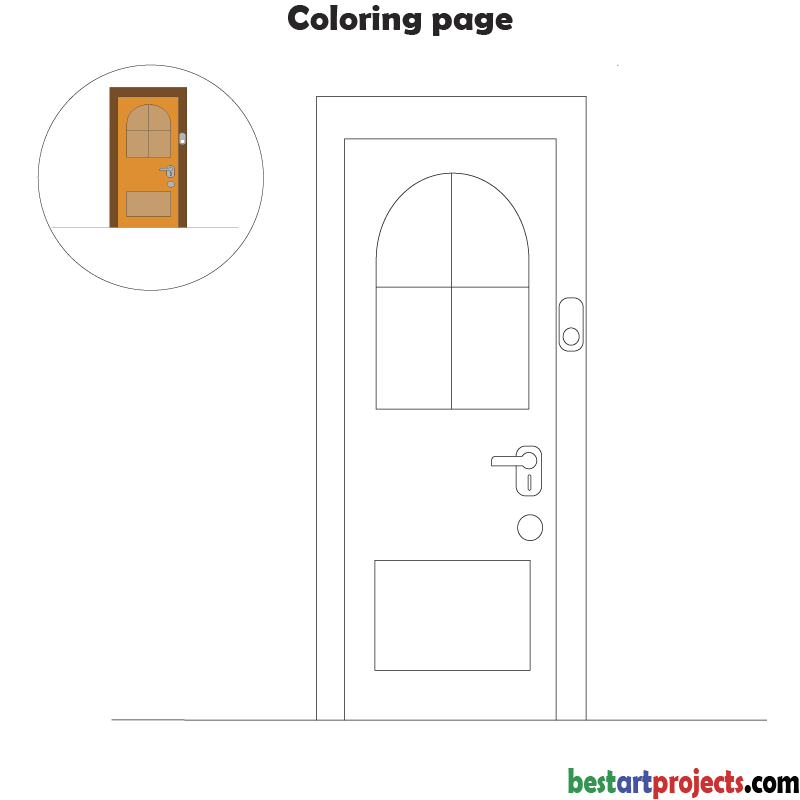 door coloring page 