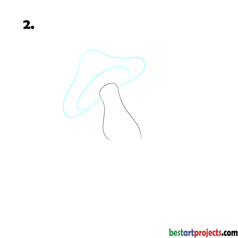 How to Draw a Mushroom - step 2