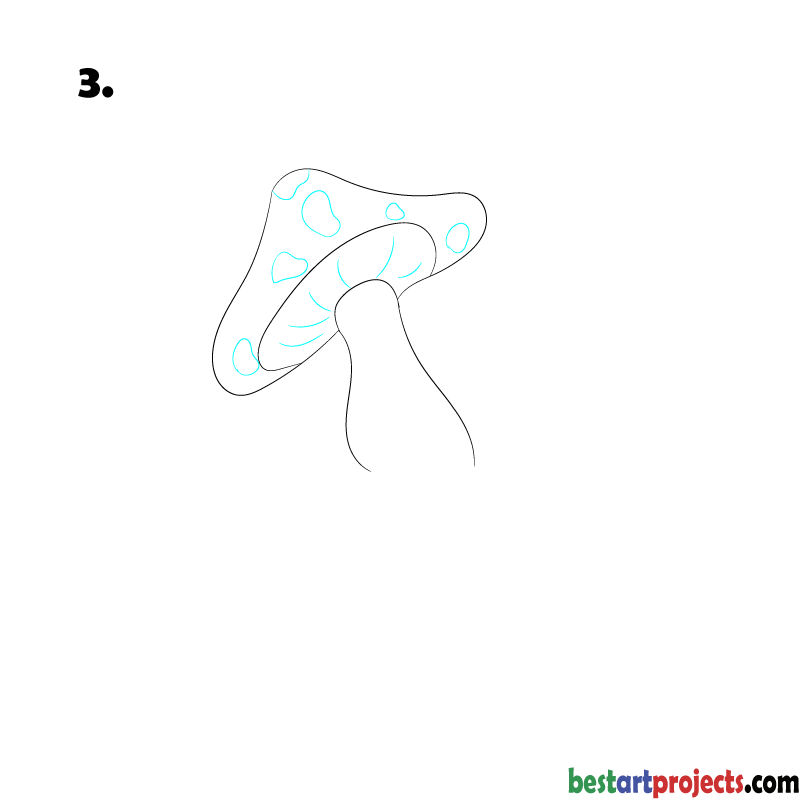 How to Draw a Mushroom - step 3