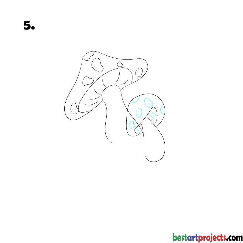 How to Draw a Mushroom - step 5