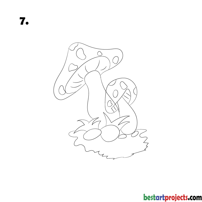 How to Draw a Mushroom - step 7