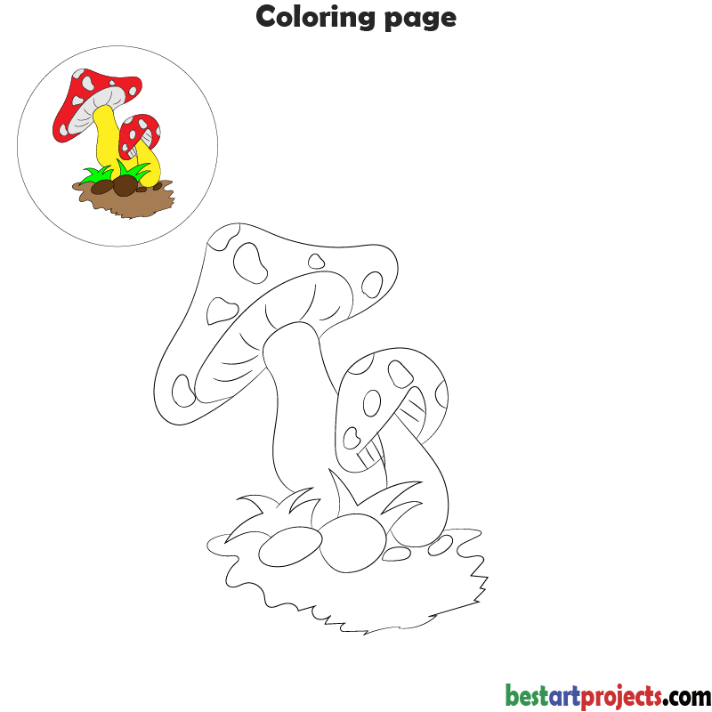 Mushroom coloring page