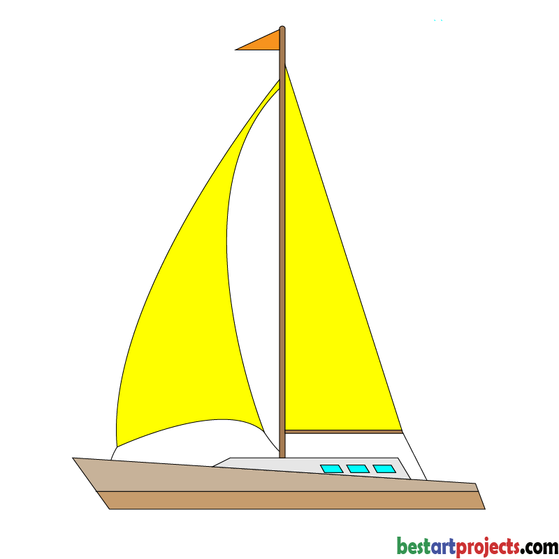 How to Draw a Sailboat - Sailboat drawing