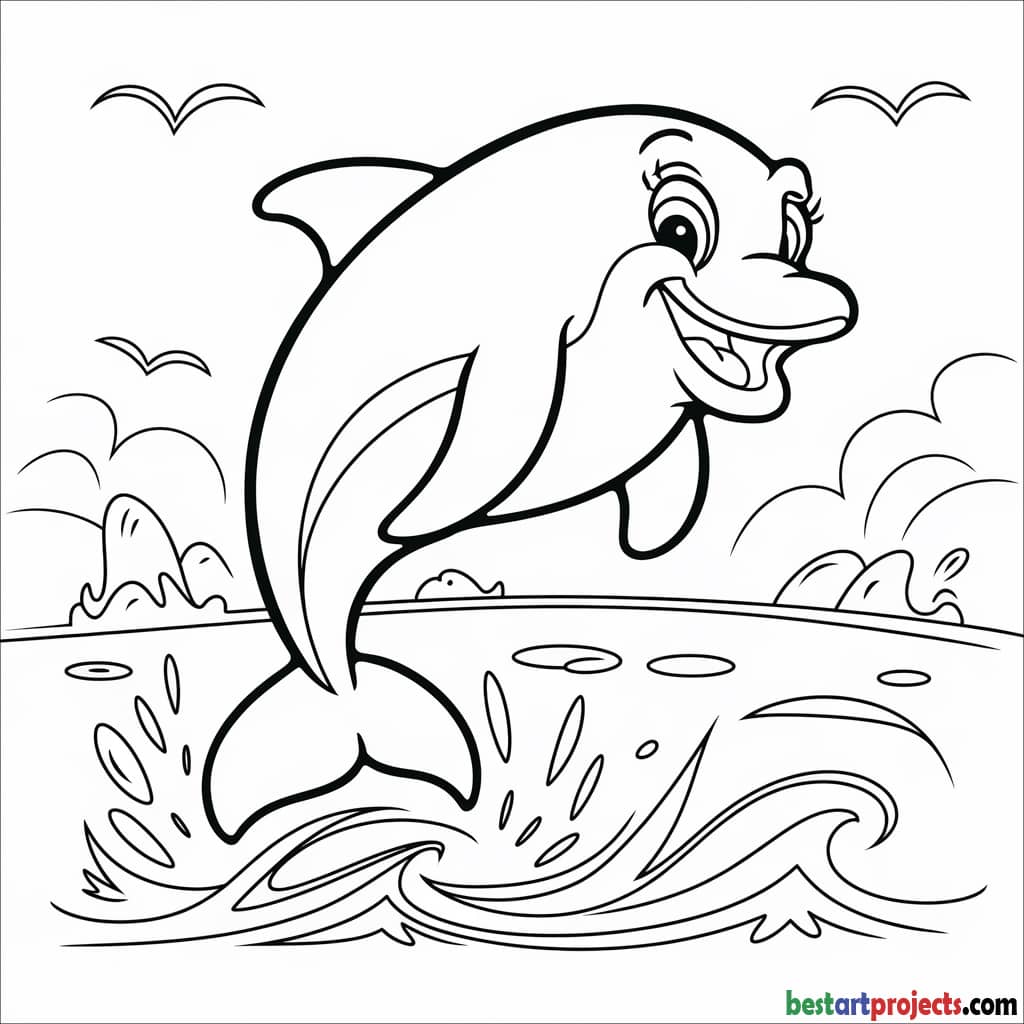 Dolphin  jumping out of the water printable