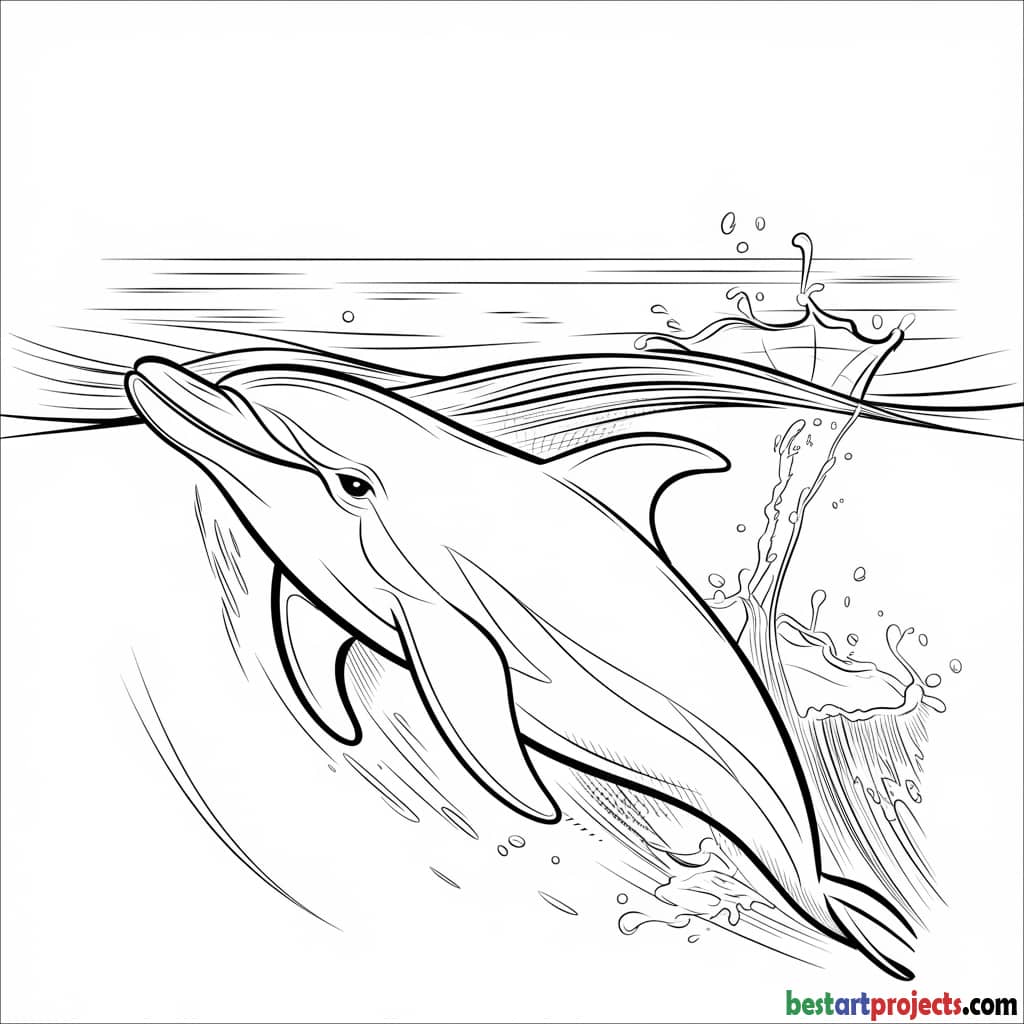 Realistic Dolphin coloring page