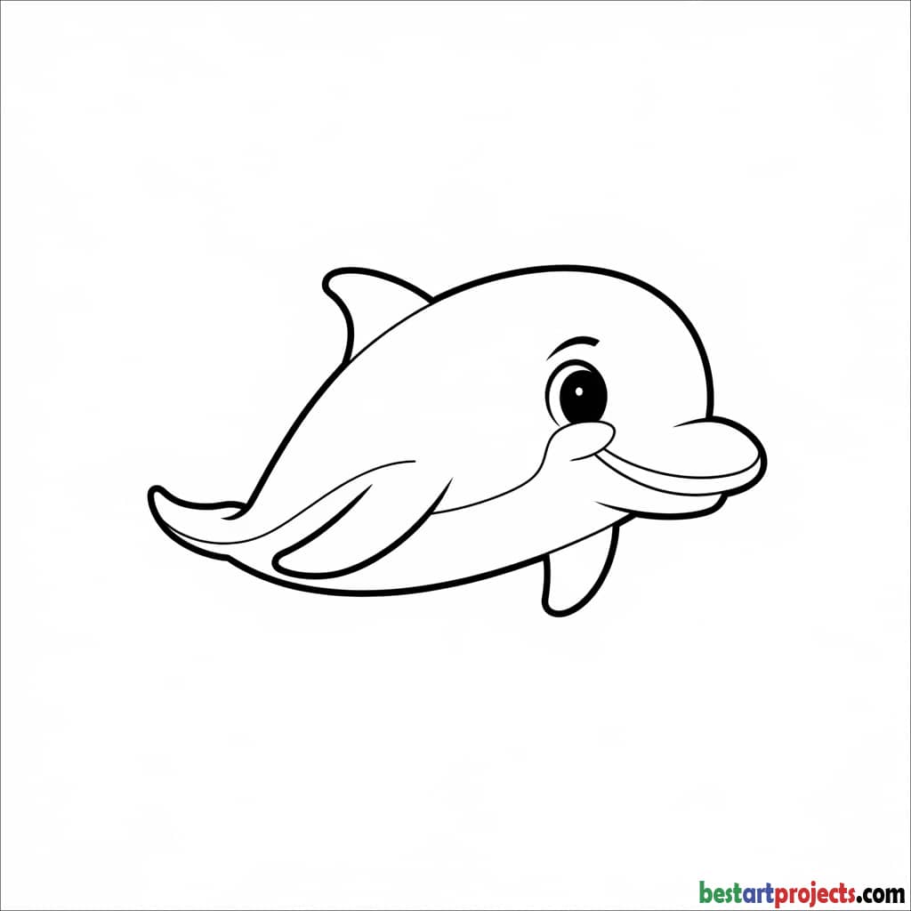 Cute dolphin coloring page