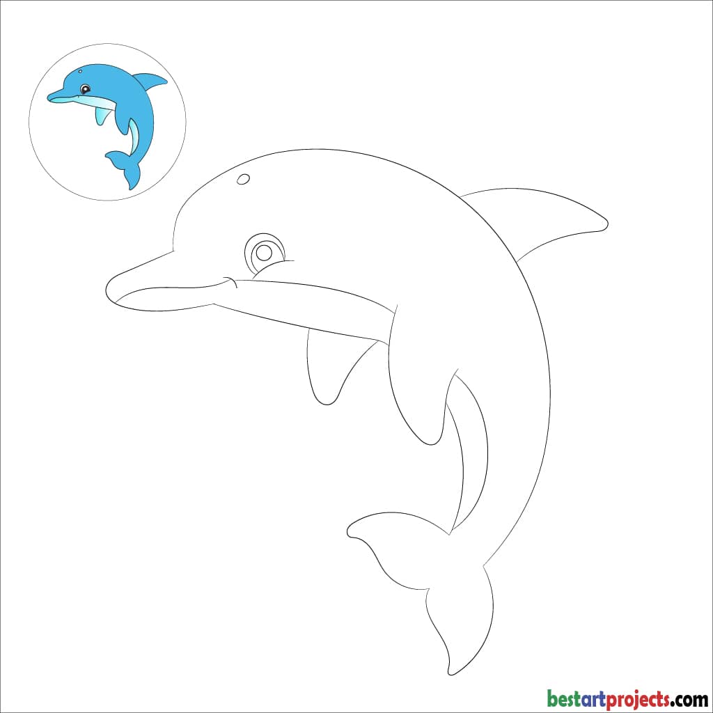 Simple Dolphin Coloring Sheet Printable