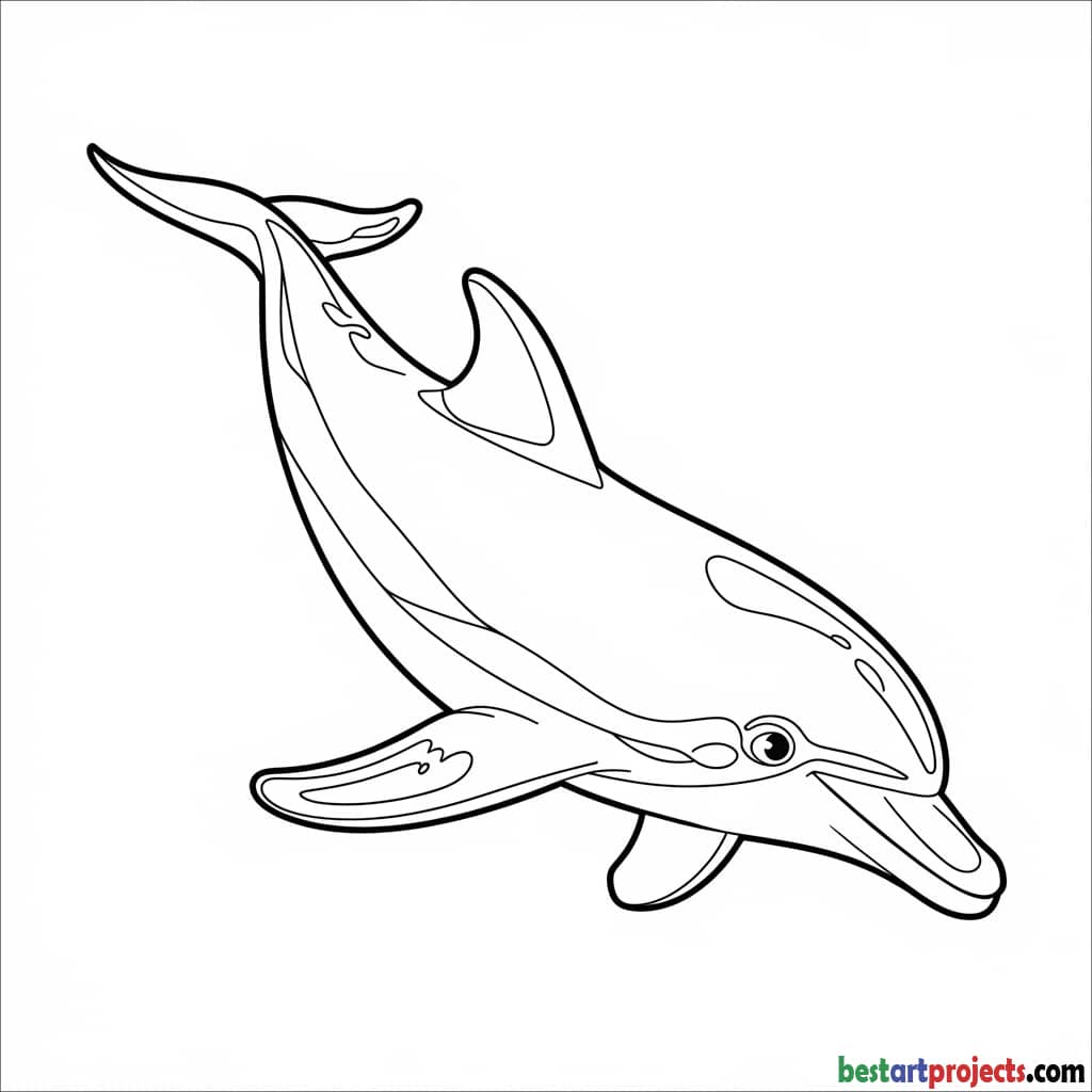 Bottlenose Dolphin Coloring Page