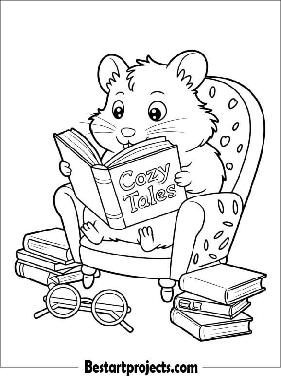 Hamster Reading a Book