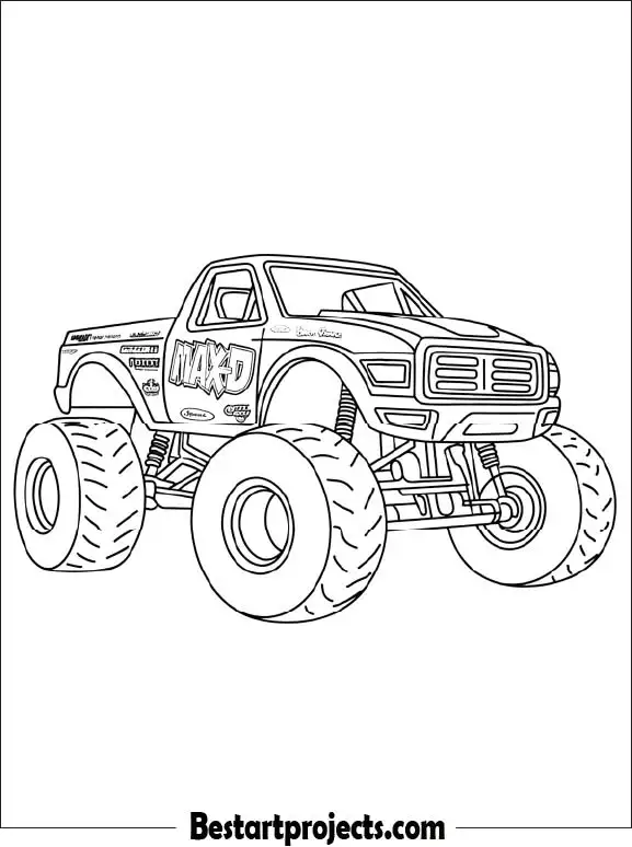 Max-D Monster Truck Coloring Sheet