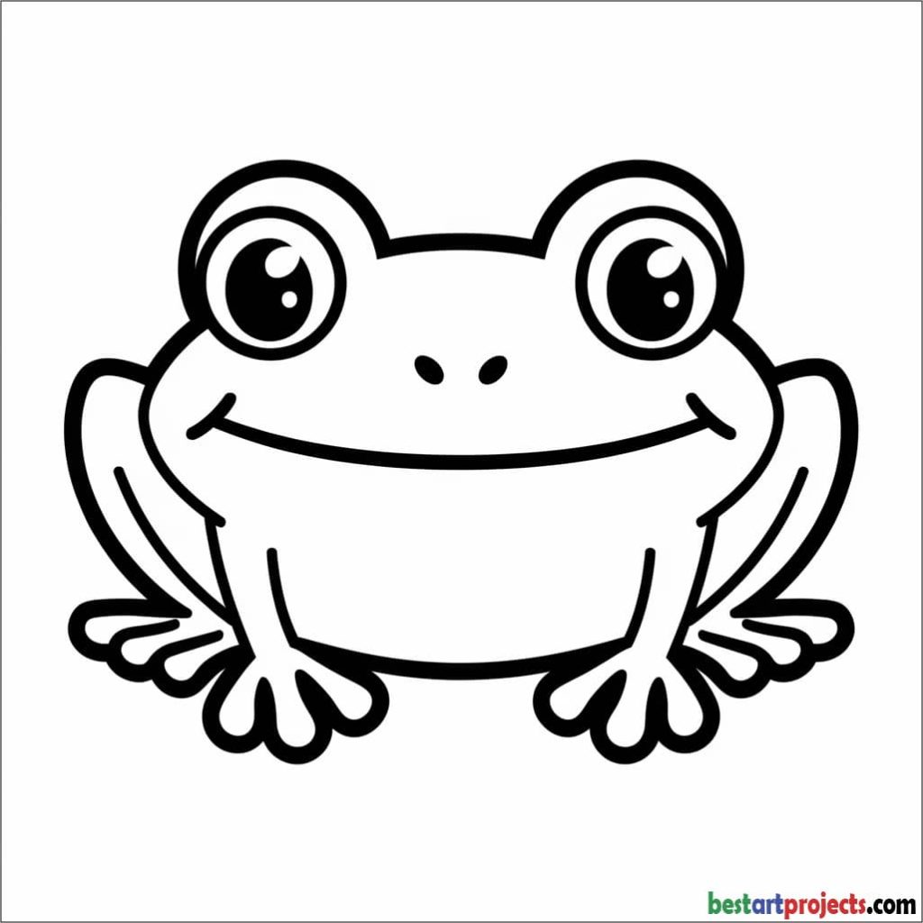 Simple Outline of a Frog Coloring Sheet