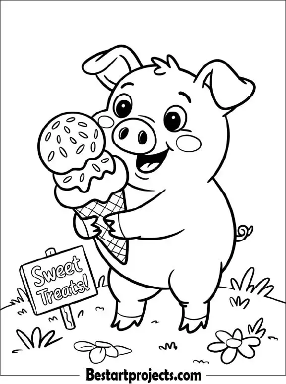 22.Pig with a Big Ice Cream Cone