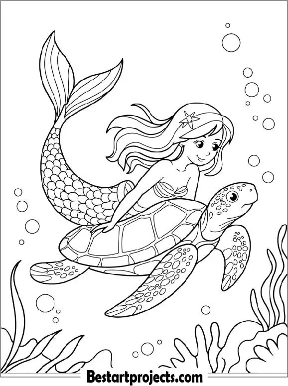 22.Turtle and Mermaid Friendship