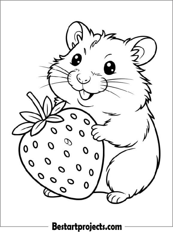 Hamster Holding a Giant Strawberry