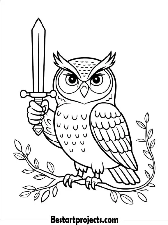 24.Owl Holding a sword