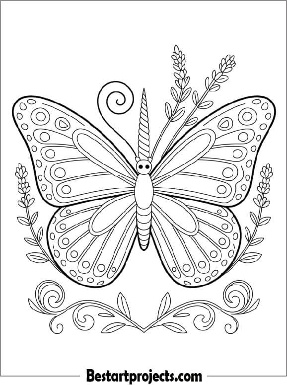 Butterfly with Unicorn Horn