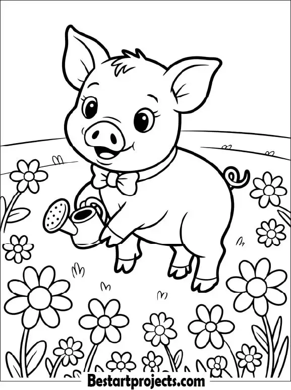 25.Cute Baby Pig Coloring page