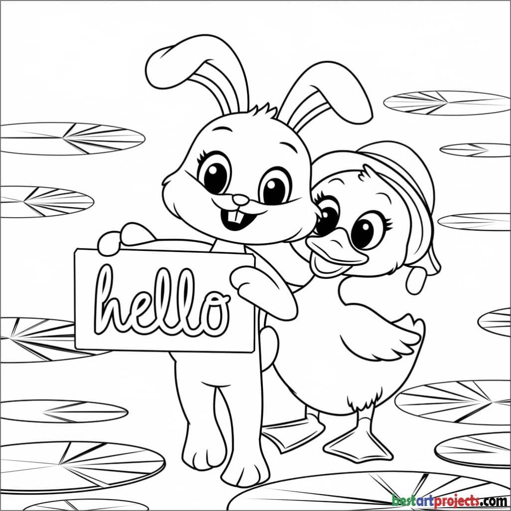 Duck with a Friendly Bunny