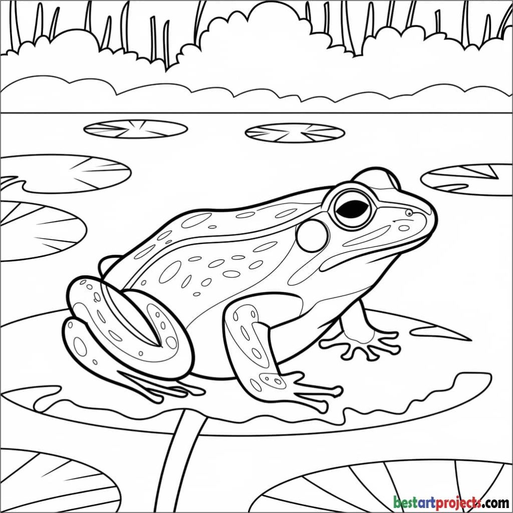  Realistic Wetland Frog Coloring Sheet for Adults