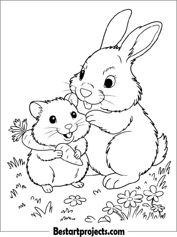 Hamster with Bunny Friend